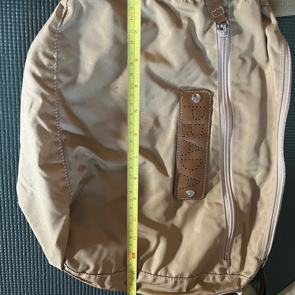 Prada Beige bag unique design. This was one of the first bags Prada made